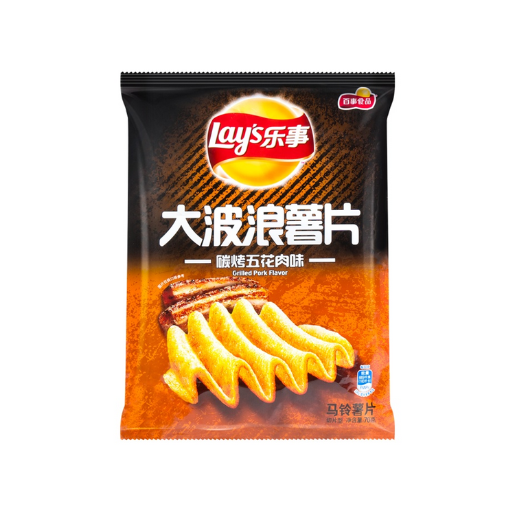 乐事大波浪五花肉薯片 LAY's Curved Potota Chips Pork Belly 22 X 70g