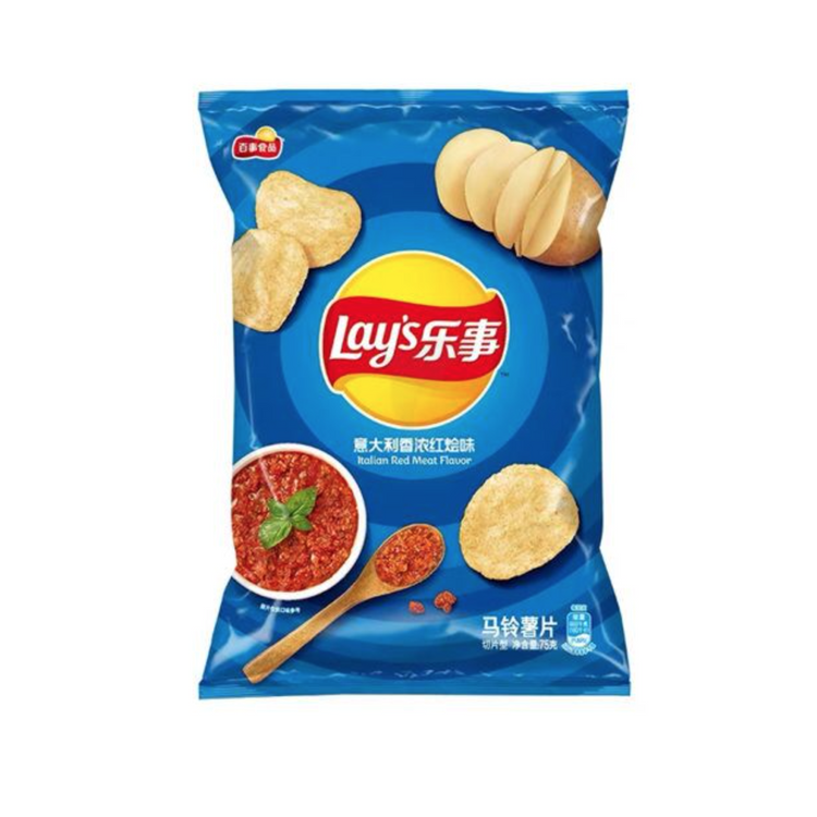 乐事薯片意大利香浓红烩味 Lay's Potato Italian Red Meat Flavor 22 X 70g