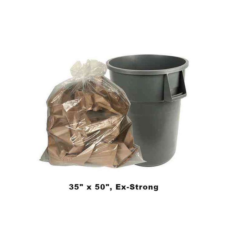 Clear Garbage Bags 35" x 50", Extra