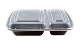 LR LT-32 32oz. 2-Compartment Rectangular Container Combo, 150 SETS