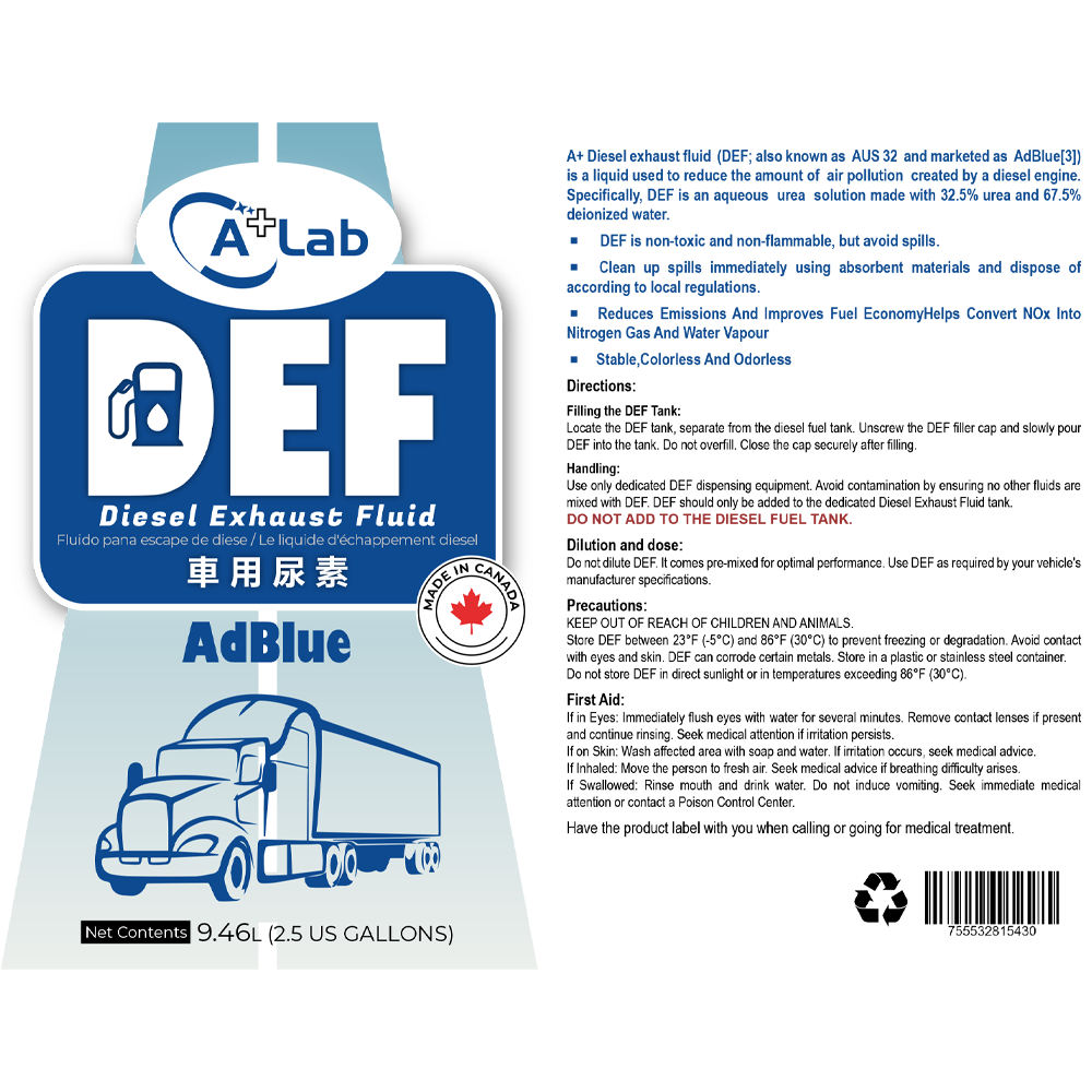 Def Sticker Adblue A+Lab DEF Diesel exhaust fluid AdBlue 2 X 9.46L – GogoMax