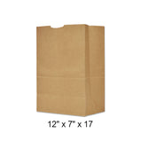 Paper Bags, Brown, 12" x 7" x 17