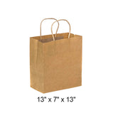 Paper Bag with Handle, Kraft, 13" x 7" x 13"