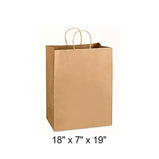 Paper Bag, Kraft, 18" x 7" x 19" Twisted Handle